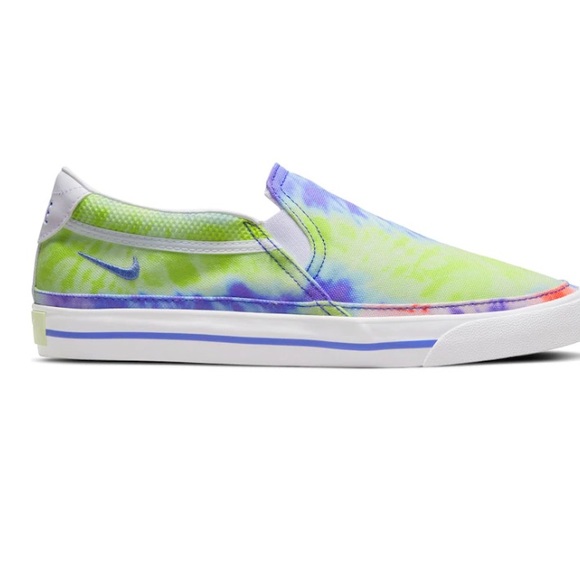Nike Shoes - New Women’s NIKE COURT LEGACY SLIP-ON SNEAKER Tie Dye Colorful shoes Size 8